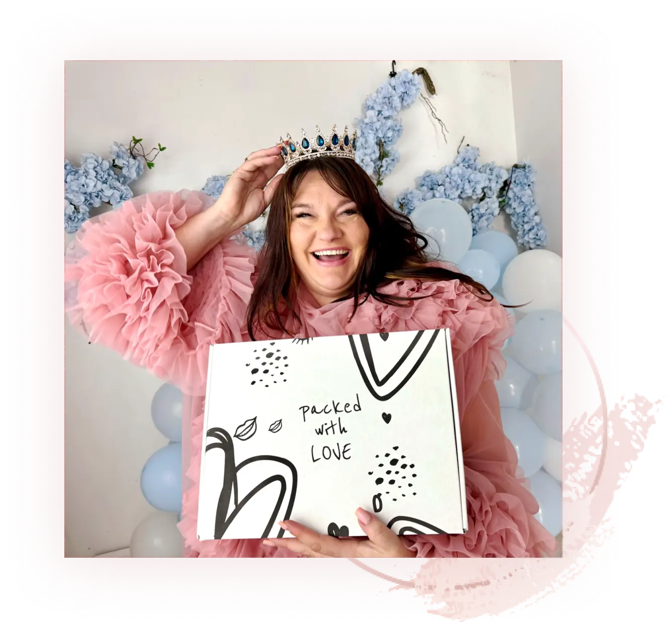 Woman with gift box